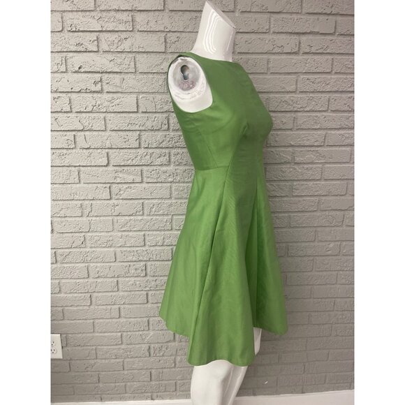 COS Women Green Fit and Flare Silk / Cotton Blend Dress With Pockets Size 2 - Picture 6 of 10